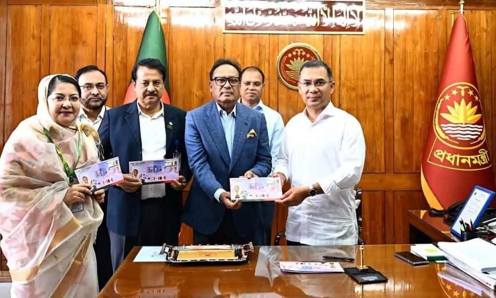 বিশ্বকাপ ফুটবল উপলক্ষে স্মারক ডাকটিকিট উন্মোচন করলেন প্রধানমন্ত্রী
