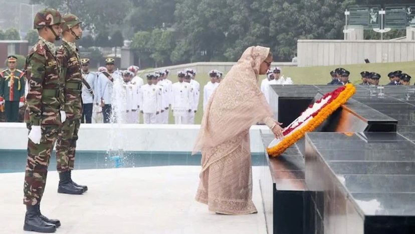 শিখা অনির্বাণে প্রধানমন্ত্রীর শ্রদ্ধা