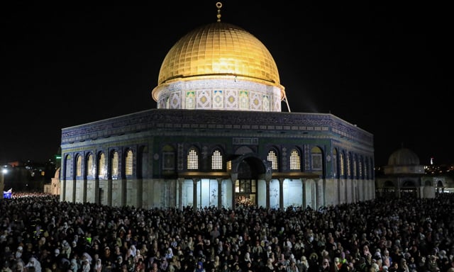 Palestinian Muslims mark sad and tense ‘holiest Ramadan night’ in Jerusalem