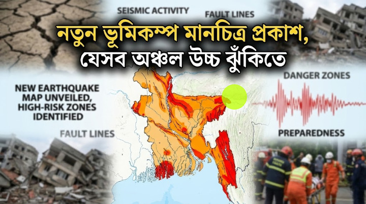 বাংলাদেশের সীমান্তবর্তী জেলা এবং ভূমিকম্পপ্রবণ নতুন ভূমিকম্প মানচিত্র প্রকাশ