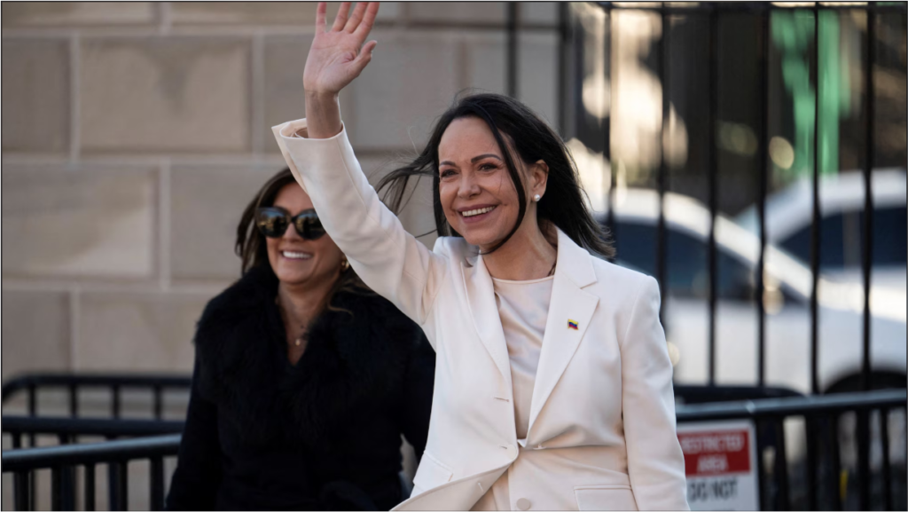 ভেনেজুয়েলার প্রথম নারী প্রেসিডেন্ট পদপ্রার্থী মাচাদো যুক্তরাষ্ট্র সফরে