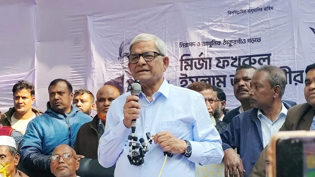 জামায়াতের ভূমিকা নিয়ে সমালোচনা, ধানের শীষে ভোট চাইলেন মির্জা ফখরুল