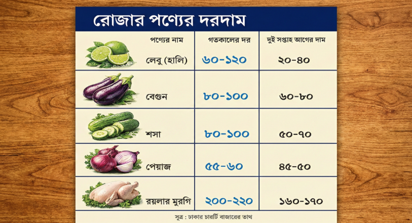 রমজান শুরুর আগে রাজধানীর বাজারে লেবু, সবজি ও ব্রয়লার মুরগির দাম বৃদ্ধি