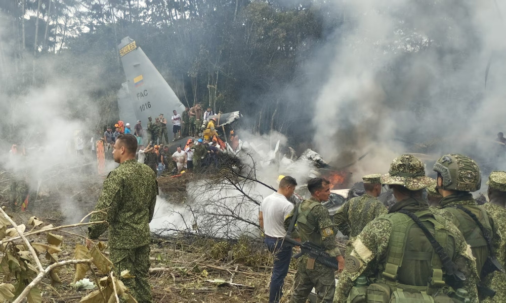 কলম্বিয়ায় সামরিক পরিবহন বিমান বিধ্বস্ত, নিহত ৬৬