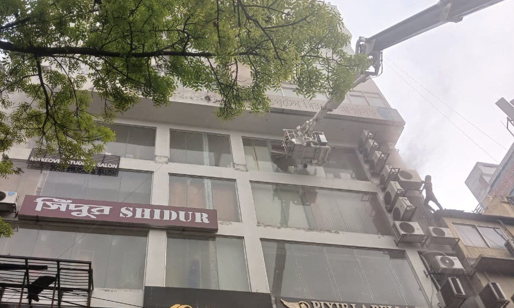 মিরপুরে বাণিজ্যিক ভবনে আগুন, ফায়ার সার্ভিসের উদ্ধারকাজ চলছে