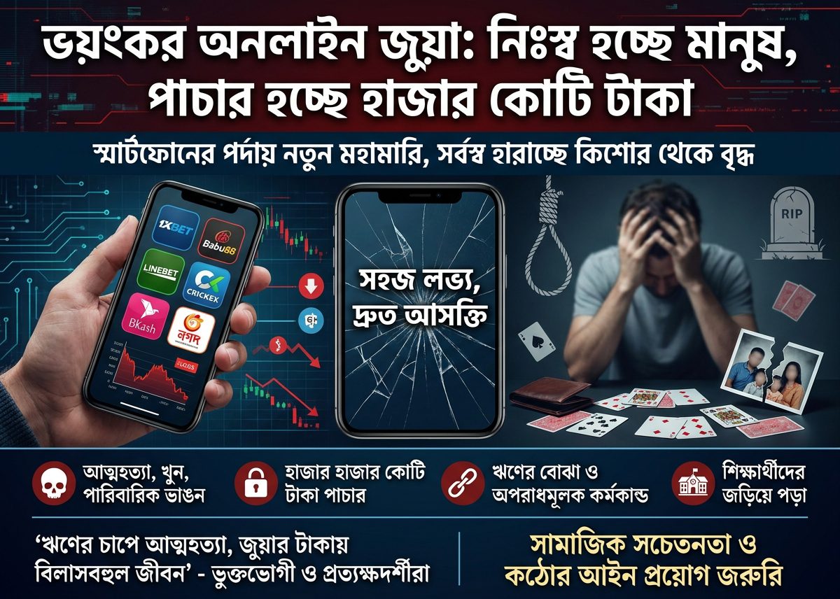 স্মার্টফোনের আড়ালে দেশজুড়ে ভয়ংকর অনলাইন জুয়ার সিন্ডিকেট, পাচার হচ্ছে কোটি টাকা