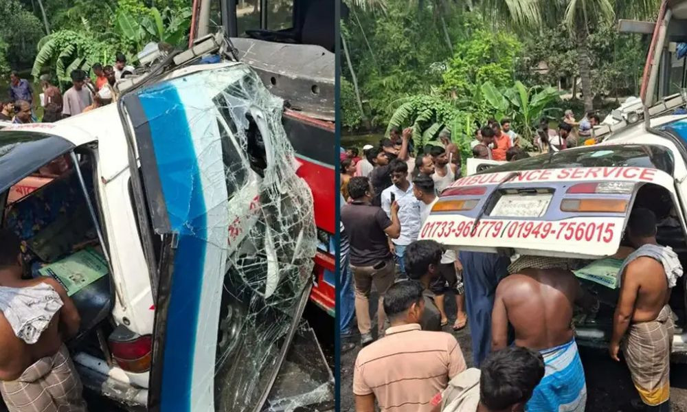 ফরিদপুরে বাস-অ্যাম্বুলেন্সের মুখোমুখি সংঘর্ষে একই পরিবারের ৫ সদস্যসহ নিহত ৬