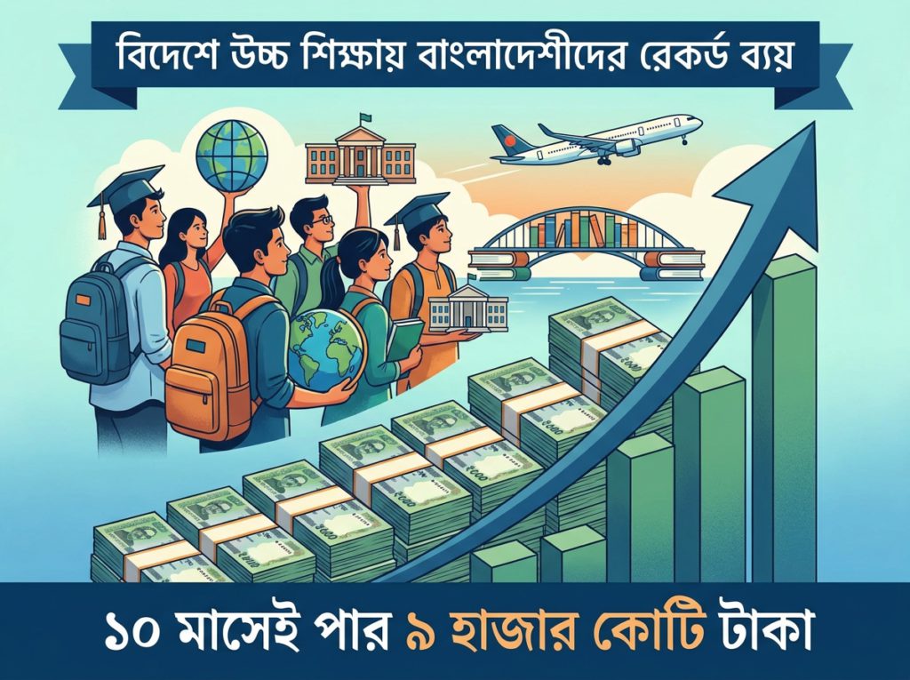 বিদেশে উচ্চ শিক্ষায় বাংলাদেশীদের রেকর্ড ব্যয়, ১০ মাসেই পার ৯ হাজার কোটি টাকা