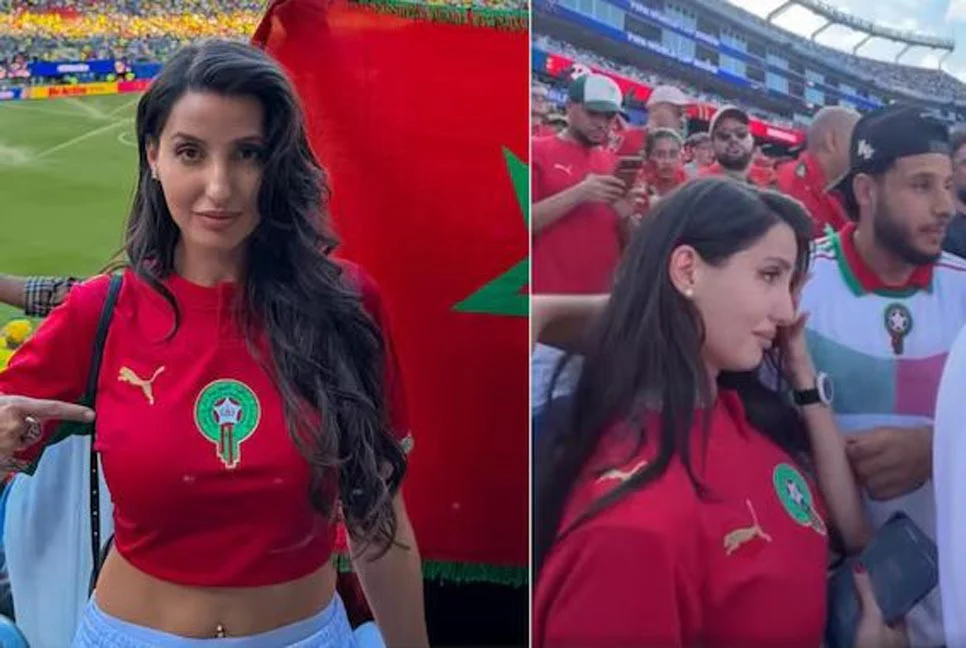 বিশ্বকাপ থেকে মরক্কোর বিদায়ে গ্যালারিতে কাঁদলেন নোরা ফাতেহি